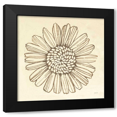 Farmhouse Sunflower Black Modern Wood Framed Art Print by Lovell, Kathrine