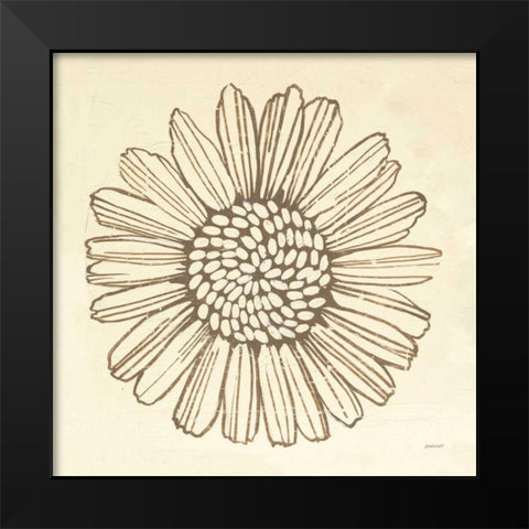 Farmhouse Sunflower Black Modern Wood Framed Art Print by Lovell, Kathrine