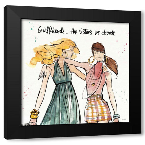 Girlfriends II Black Modern Wood Framed Art Print by Tavoletti, Anne