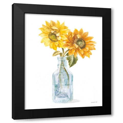 Fresh Cut Sunflowers I Black Modern Wood Framed Art Print by Nai, Danhui