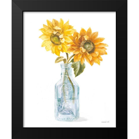 Fresh Cut Sunflowers I Black Modern Wood Framed Art Print by Nai, Danhui