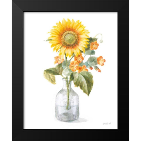 Fresh Cut Sunflowers II Black Modern Wood Framed Art Print by Nai, Danhui