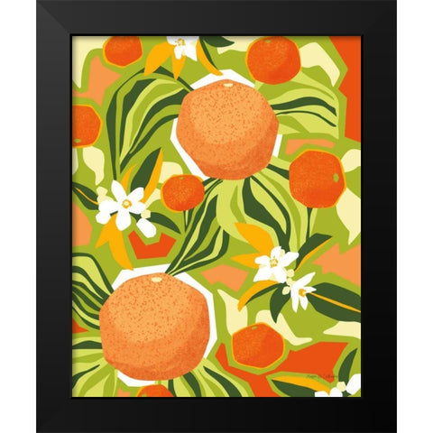 Tangerine Grapefruit Black Modern Wood Framed Art Print by Gallagher, Megan