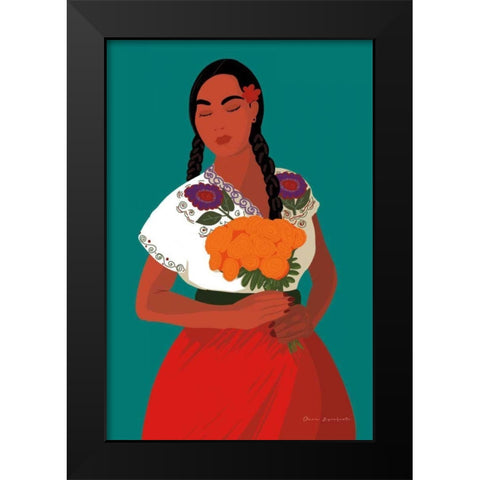 Mexican Woman II Black Modern Wood Framed Art Print by Escalante, Omar