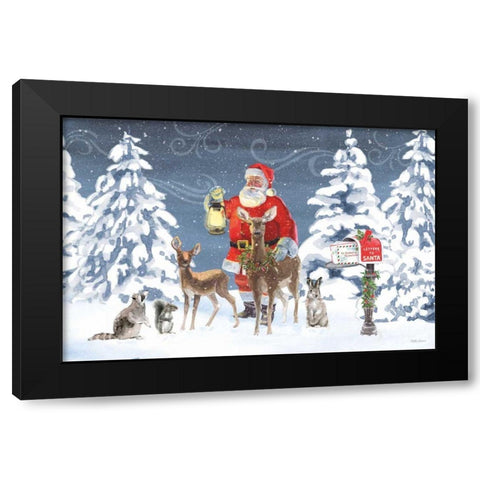 Santas List I Black Modern Wood Framed Art Print with Double Matting by Grove, Beth