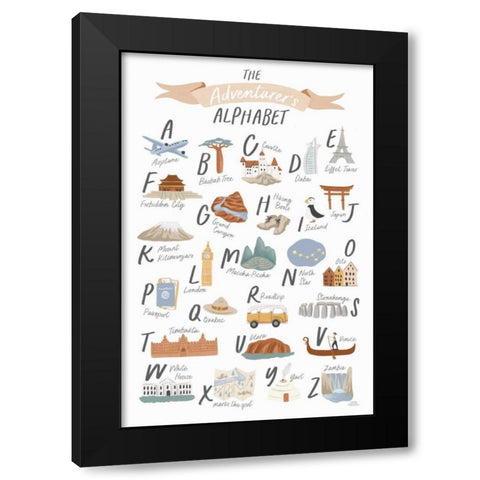 Around the World III Black Modern Wood Framed Art Print with Double Matting by Marshall, Laura