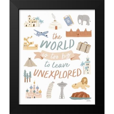 Around the World V Black Modern Wood Framed Art Print by Marshall, Laura