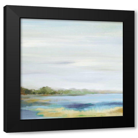 Emerald Lagoon Sq Light Black Modern Wood Framed Art Print with Double Matting by Vassileva, Silvia