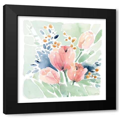 Tulip Bower Black Modern Wood Framed Art Print with Double Matting by Pete, Katrina