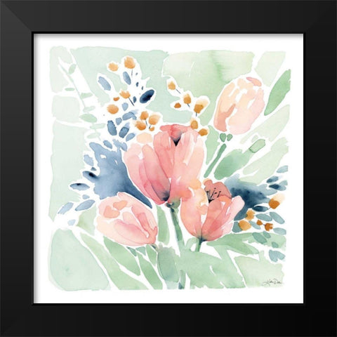 Tulip Bower Black Modern Wood Framed Art Print by Pete, Katrina