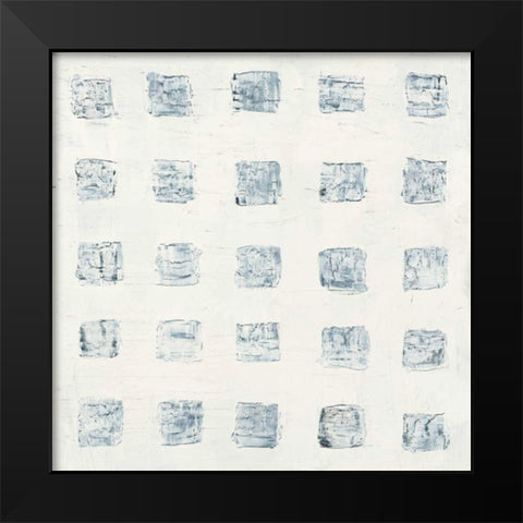 Squares on White Black Modern Wood Framed Art Print by Wild Apple Portfolio