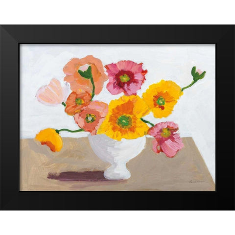 Sorbet Poppies I Black Modern Wood Framed Art Print by Munger, Pamela