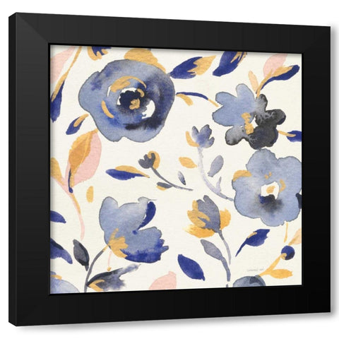 May Flowers II Black Modern Wood Framed Art Print with Double Matting by Nai, Danhui