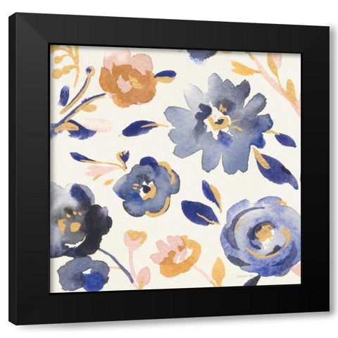 May Flowers III Black Modern Wood Framed Art Print with Double Matting by Nai, Danhui