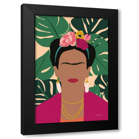 Frida Kahlo I Palms No Distress Black Modern Wood Framed Art Print with Double Matting by Thorns, Becky
