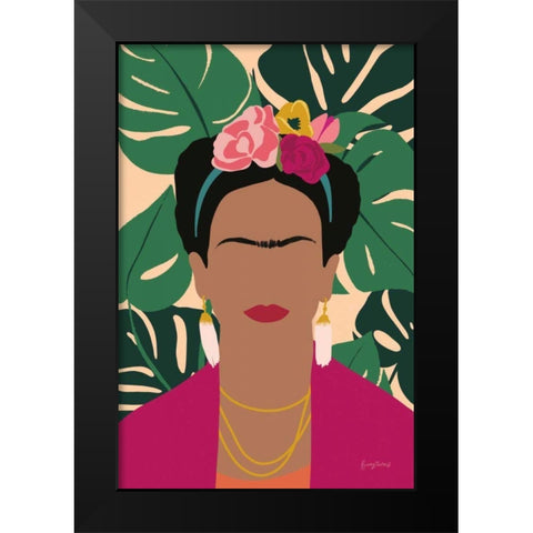 Frida Kahlo I Palms No Distress Black Modern Wood Framed Art Print by Thorns, Becky