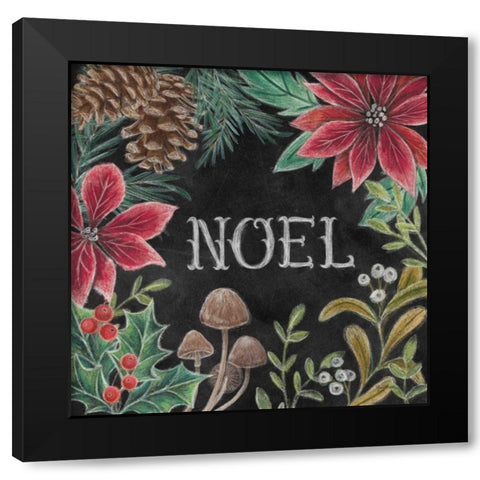 Christmas Chalk I Black Modern Wood Framed Art Print with Double Matting by Urban, Mary