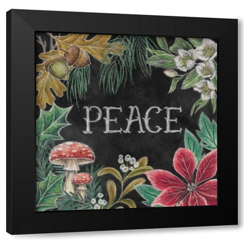 Christmas Chalk II Black Modern Wood Framed Art Print with Double Matting by Urban, Mary