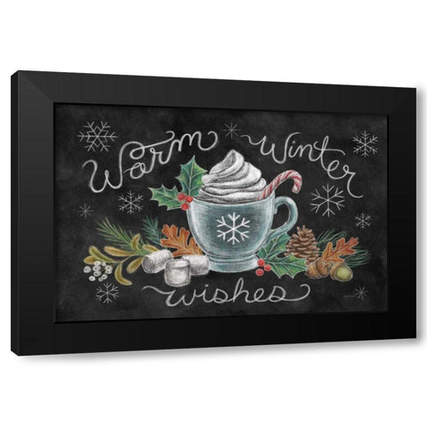 Christmas Chalk VIII Black Modern Wood Framed Art Print with Double Matting by Urban, Mary