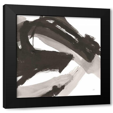 Chaos II Black Modern Wood Framed Art Print with Double Matting by Paschke, Chris