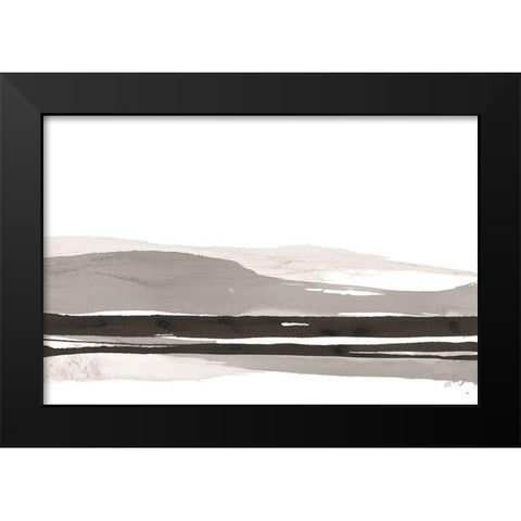 Marbled Gray I Black Modern Wood Framed Art Print by Paschke, Chris