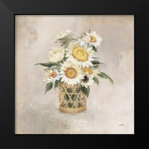 Sunflowers in Rattan Black Modern Wood Framed Art Print by Purinton, Julia