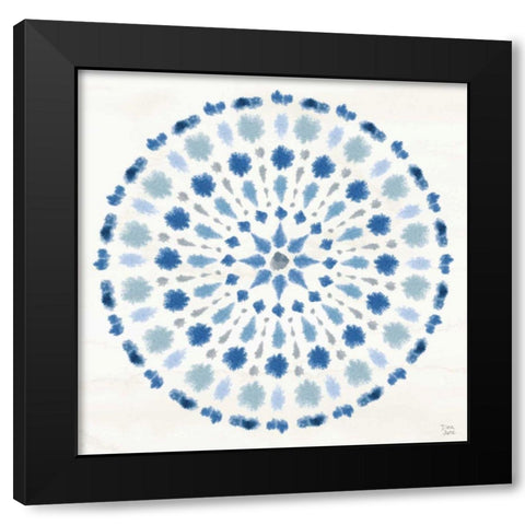 Indigo Splash II Black Modern Wood Framed Art Print with Double Matting by June, Dina
