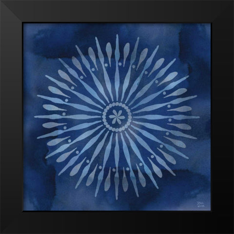 Indigo Splash III Black Modern Wood Framed Art Print by June, Dina
