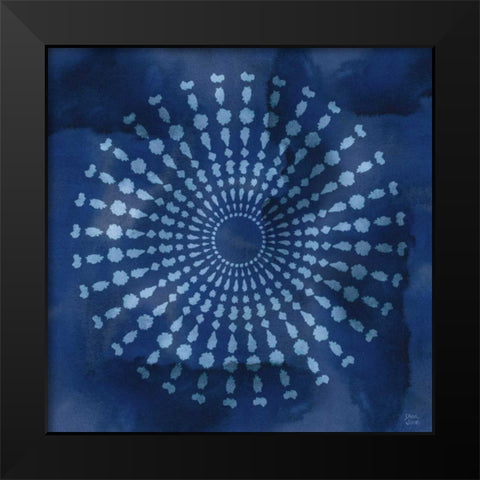 Indigo Splash V Black Modern Wood Framed Art Print by June, Dina