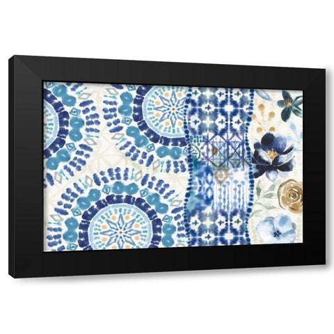 Indigo Splash VI Black Modern Wood Framed Art Print with Double Matting by June, Dina