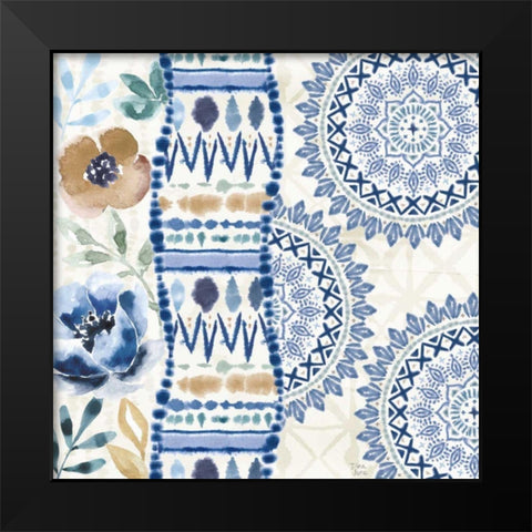 Indigo Splash VII Black Modern Wood Framed Art Print by June, Dina