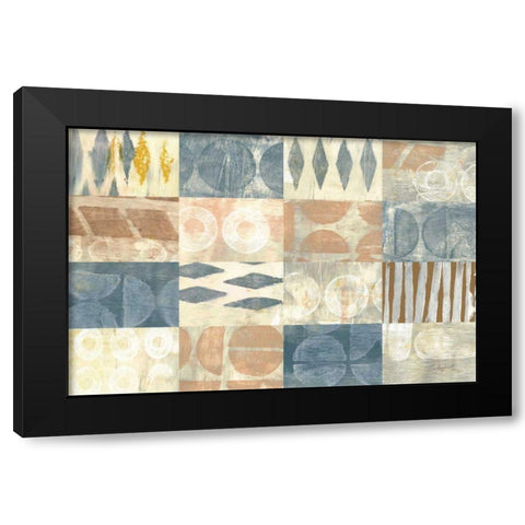 Neutral Blocks Black Modern Wood Framed Art Print by Prahl, Courtney