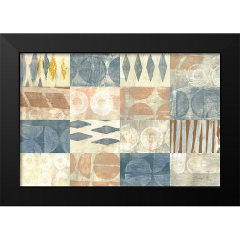 Neutral Blocks Black Modern Wood Framed Art Print by Prahl, Courtney