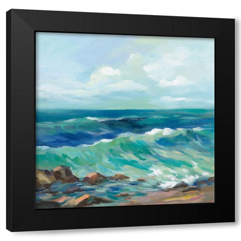 Rocky Beach Black Modern Wood Framed Art Print with Double Matting by Vassileva, Silvia