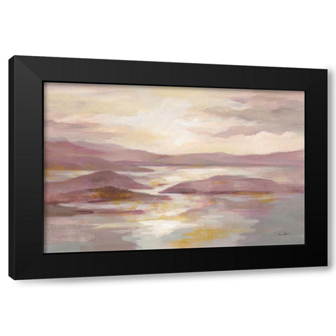 Pink and Gold Landscape Black Modern Wood Framed Art Print by Vassileva, Silvia