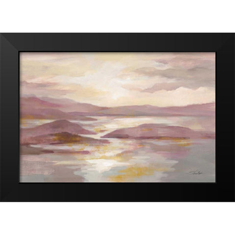Pink and Gold Landscape Black Modern Wood Framed Art Print by Vassileva, Silvia