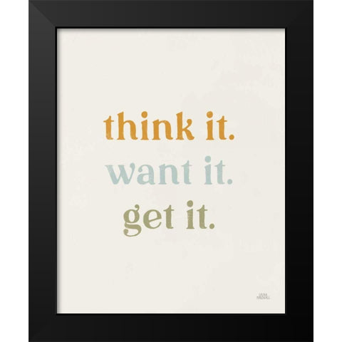 Think It Retro Black Modern Wood Framed Art Print by Marshall, Laura