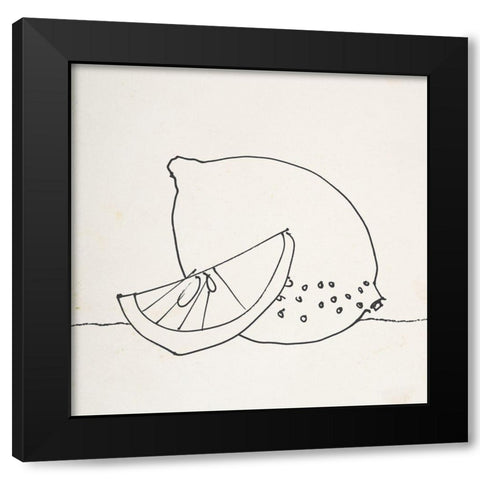 Lovely Lemons II Black Modern Wood Framed Art Print by Wild Apple Portfolio