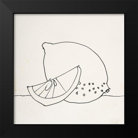 Lovely Lemons II Black Modern Wood Framed Art Print by Wild Apple Portfolio