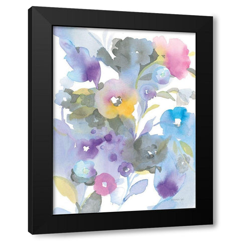 Bright Jewel Garden I Black Modern Wood Framed Art Print with Double Matting by Nai, Danhui