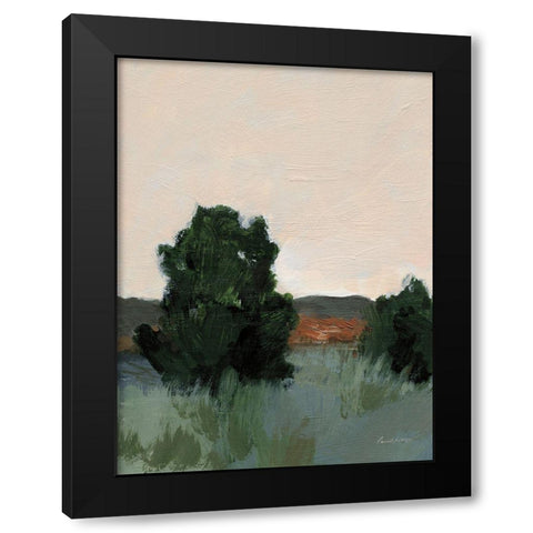 Desert Green Black Modern Wood Framed Art Print with Double Matting by Munger, Pamela