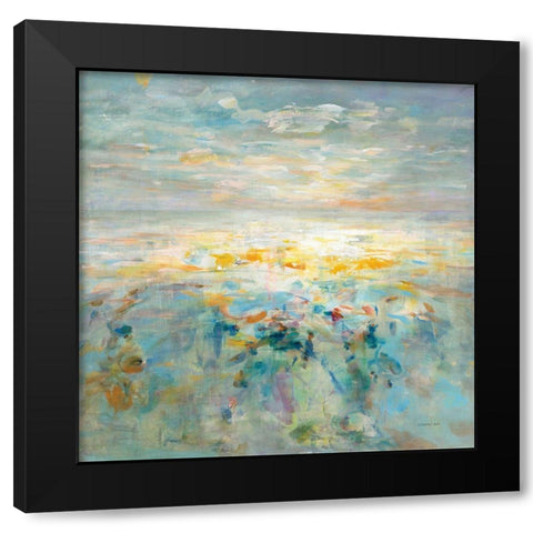 The Sea is Calling Black Modern Wood Framed Art Print by Nai, Danhui