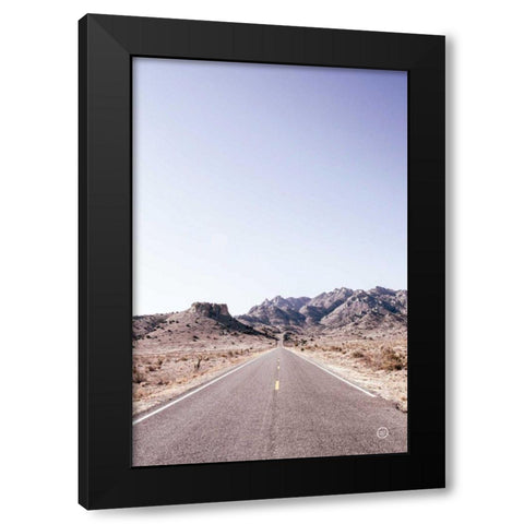 Dusty Desert Dreams Road Black Modern Wood Framed Art Print with Double Matting by Larson, Nathan