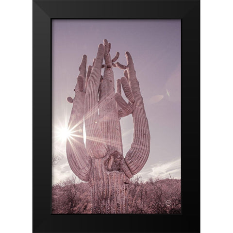 Dusty Desert Saguaro Black Modern Wood Framed Art Print by Larson, Nathan