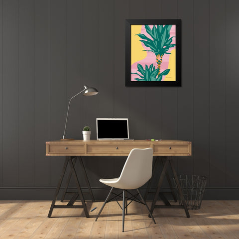Dracaena Black Modern Wood Framed Art Print by Gallagher, Megan