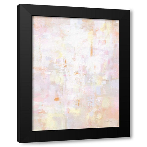 Soft Serenade Blush Black Modern Wood Framed Art Print by Nai, Danhui