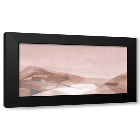 Warm Geometric Mountain Black Modern Wood Framed Art Print with Double Matting by Nai, Danhui