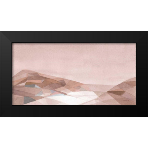 Warm Geometric Mountain Black Modern Wood Framed Art Print by Nai, Danhui