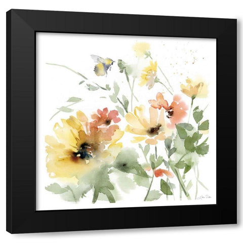 Sunflower Meadow I Black Modern Wood Framed Art Print by Pete, Katrina