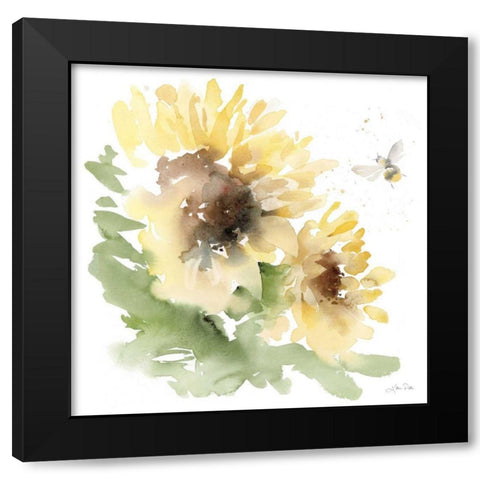 Sunflower Meadow II Black Modern Wood Framed Art Print with Double Matting by Pete, Katrina